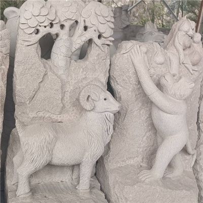 大理石花岗岩石雕十二生肖羊雕塑