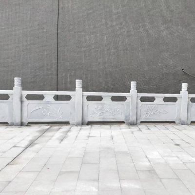 河道石桥安装汉白玉雕刻扶手防护栏杆栏板