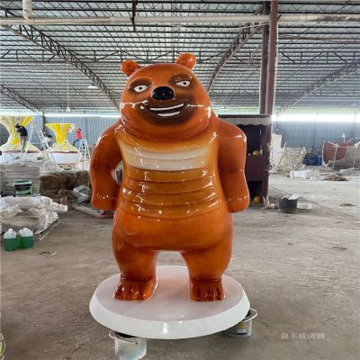 熊二玻璃钢卡通人物雕塑