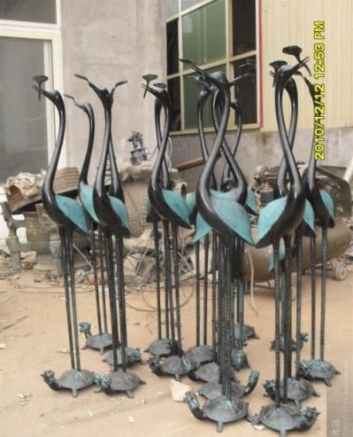 公园不锈钢抽象创意仙鹤雕塑