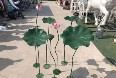 不锈钢广场景观荷花雕塑