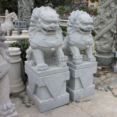 祠堂大理石石雕镇宅辟邪狮子雕塑