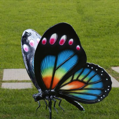 公园户外彩绘玻璃钢仿真动物蝴蝶雕塑