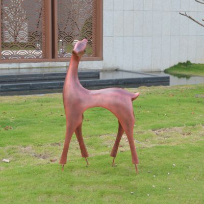 公园景区不锈钢喷漆抛光鹿雕塑