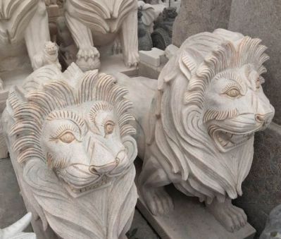 大理石石雕户外景区狮子雕塑