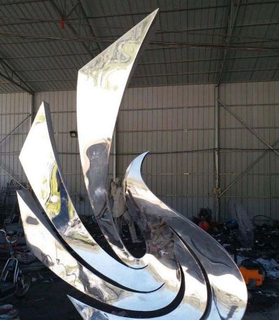 不锈钢镜面创意抽象鸽子雕塑