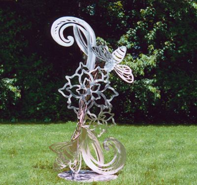 玻璃钢卡通庭院蝴蝶雕塑