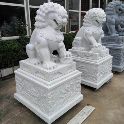 别墅门口大型门墩狮子雕塑摆件
