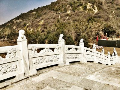 汉白玉栏杆石拱桥装饰扶手雕塑