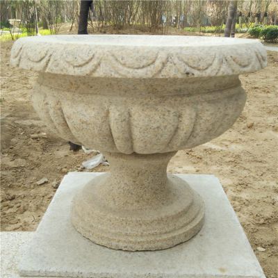 砂石石雕户外园林景观欧式花盆雕塑摆件