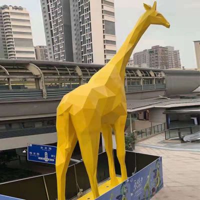 几何户外大型长颈鹿雕塑