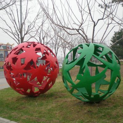 户外公园不锈钢创意镂空球摆件