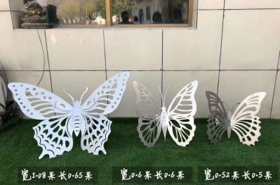 操场不锈钢抽象蝴蝶雕塑