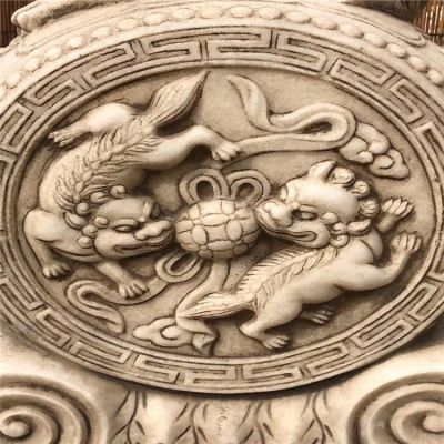汉白玉仿古门墩细节展示图