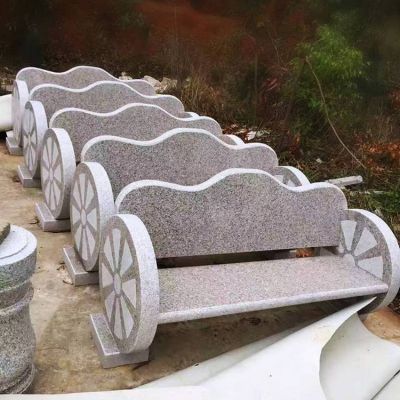 公园摆放天然石材花岗岩雕刻休闲长石凳