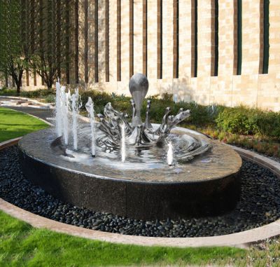 别墅小区创意抽象喷泉水滴雕塑
