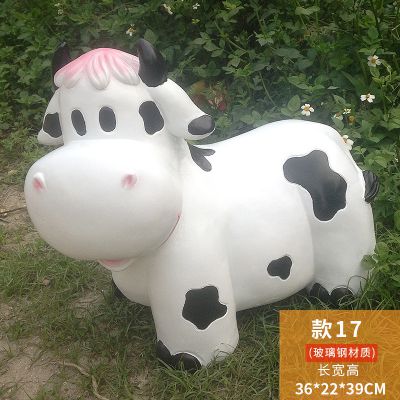 农场一只创意玻璃钢牛雕塑