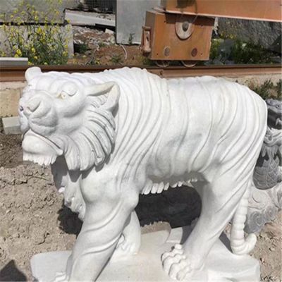大理石石雕园林动物景观老虎老虎雕塑