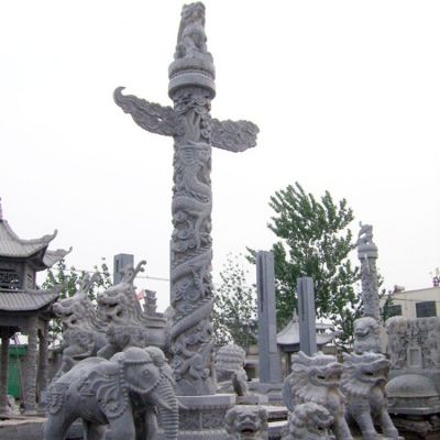 广场大型大理石 石雕文化柱雕塑