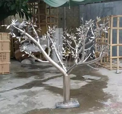 景区户外柏不锈钢树雕塑