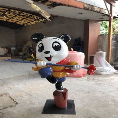 商场饭店美陈摆件卡通熊猫雕塑