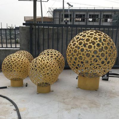 不锈钢户外金属镂空球雕塑