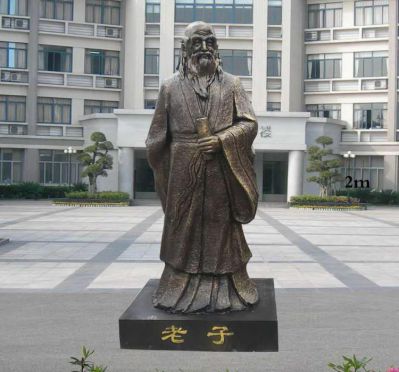 校园古代文学家思想家铸铜老子雕塑