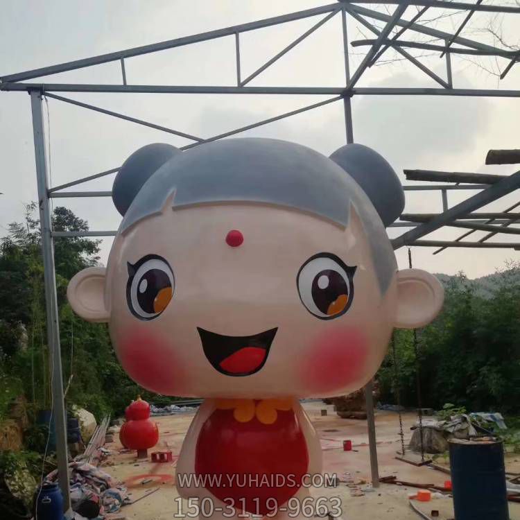 广场装饰大型玻璃钢彩绘卡通福娃雕像雕塑