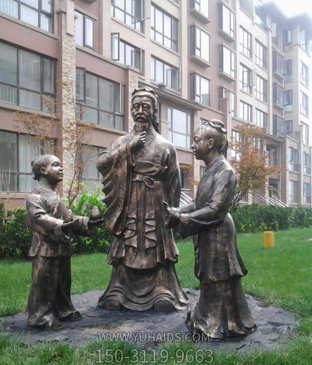 古代人物景观铜雕孔融让梨雕塑