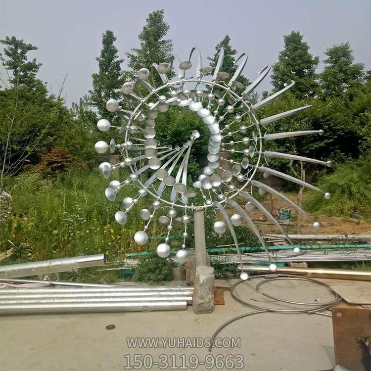 不锈钢抽象太阳花发光广场亮化景观雕塑