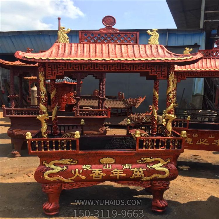 景区佛教寺院摆放进香烧纸香炉雕塑