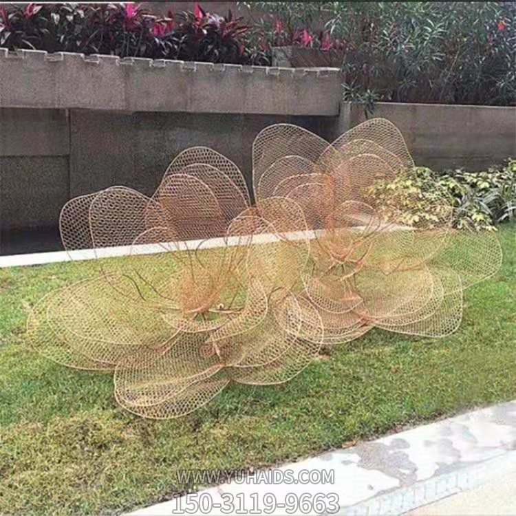 广场不锈钢镂空创意摆件花朵雕塑