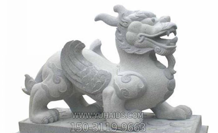 寺庙景观汉白玉石雕貔貅雕塑
