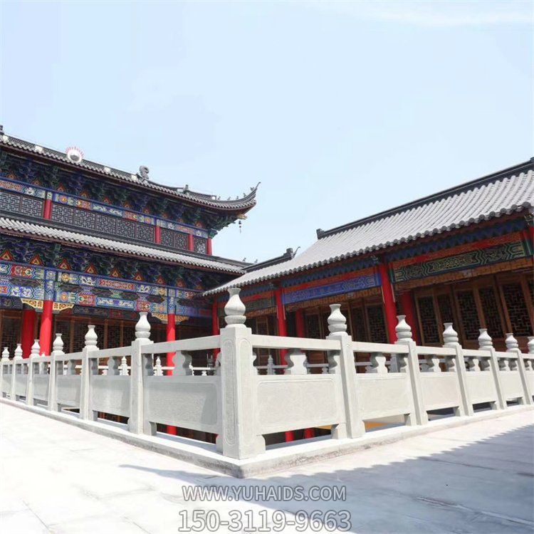 景点古建筑园林阳台装饰大理石镂空防护围栏栏板雕塑