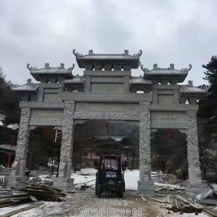 大理石石雕园林景区大型中式牌坊雕塑