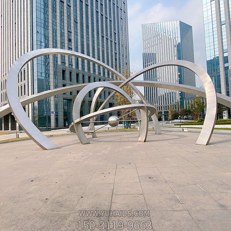 几何户外不锈钢几何园林景观梅花鹿雕塑