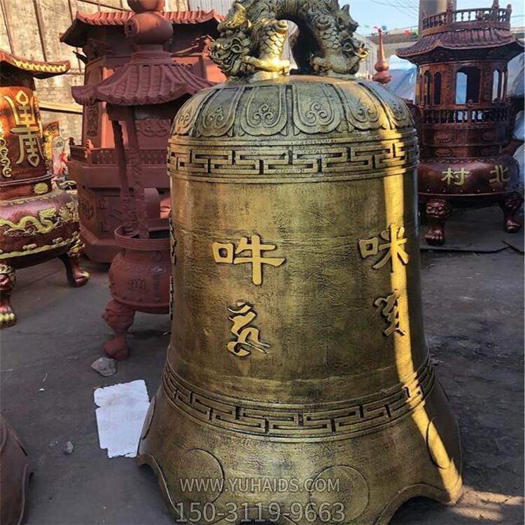 铸铜刻字黄铜钟景区寺院祈福挂钟摆件雕塑
