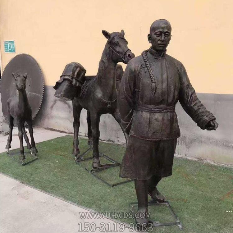 商业街铸铜人物 户外庭院民俗人物摆件 城市园林景观雕塑