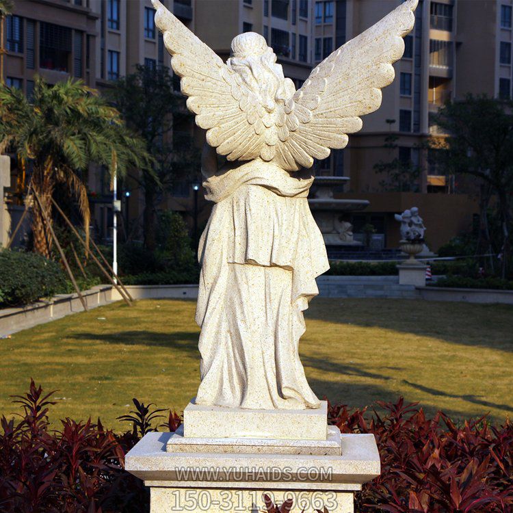 小区园林草地装饰汉白玉雕刻西方天使女神雕像雕塑