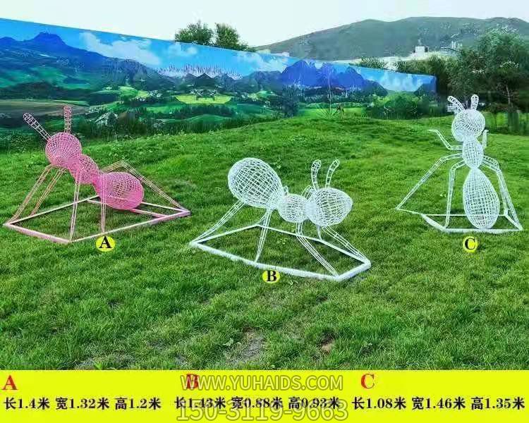金属铁艺不锈钢镂空创意蚂蚁景观摆件雕塑