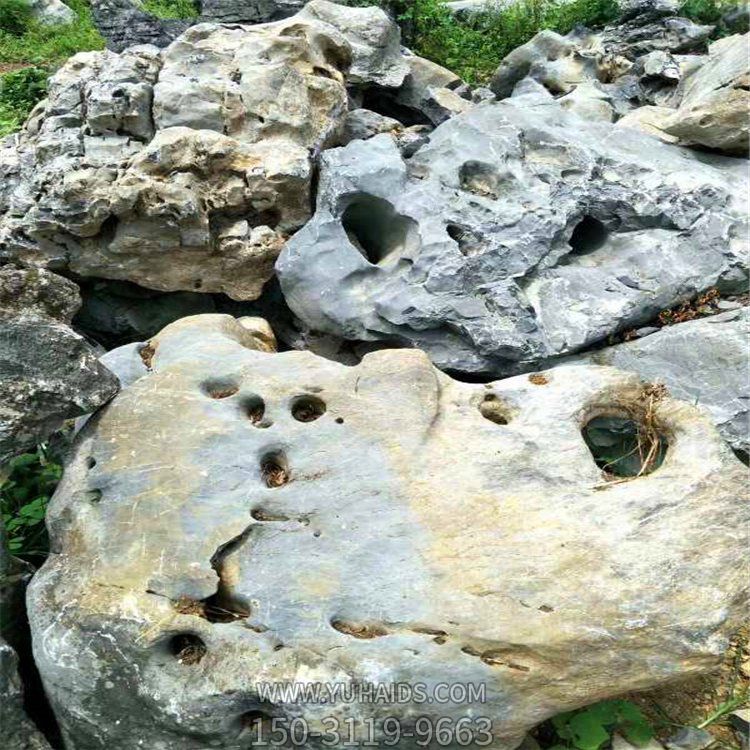 园林造景天然窟窿假山石太湖石雕塑
