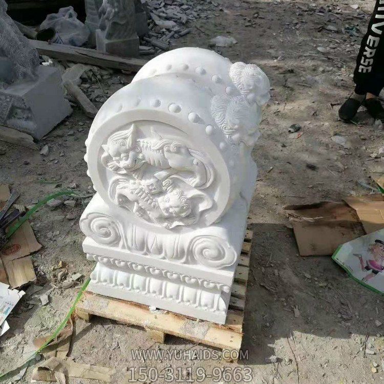石雕门墩抱鼓石一对家用庭院石雕摆件雕塑