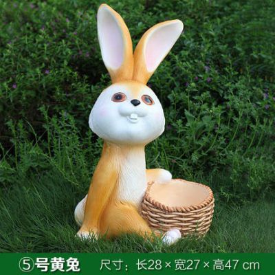 兔子雕塑-别墅摆放一只玩耍的玻璃钢兔子雕塑