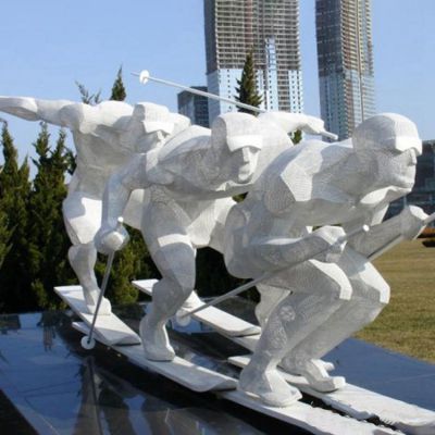 不锈钢运动雕塑 校园体育馆户外景观人物雕像