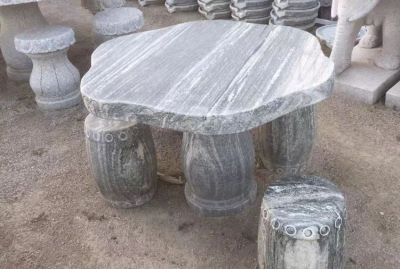 家用摆件天然石材花岗岩雕刻异形圆桌雕塑