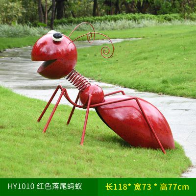 公园花园红色落尾玻璃钢蚂蚁雕塑