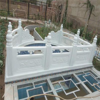 汉白玉雕刻庭院水池装饰防护栏板