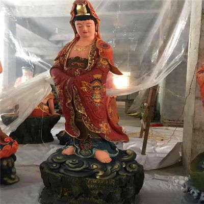 玻璃钢彩绘大型景观寺庙供奉神佛观音雕塑