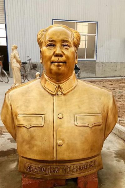 景区伟人毛主席鎏金胸像毛泽东雕塑