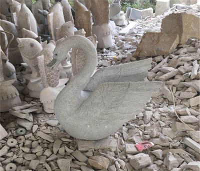 景区大理石创意天鹅雕塑